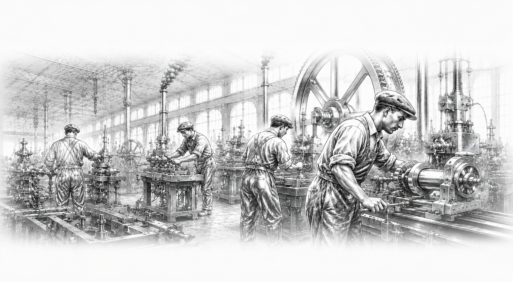Illustration of operators and engineers at work