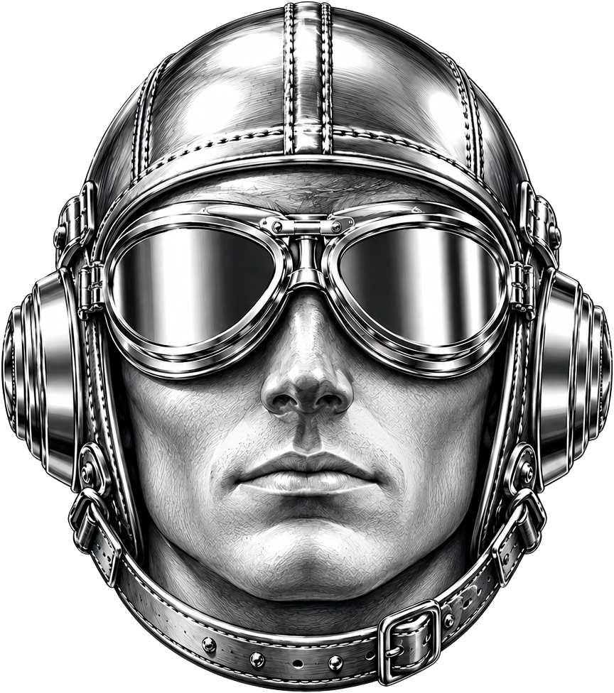 MAXX Pilot vintage aviator helmet and goggles