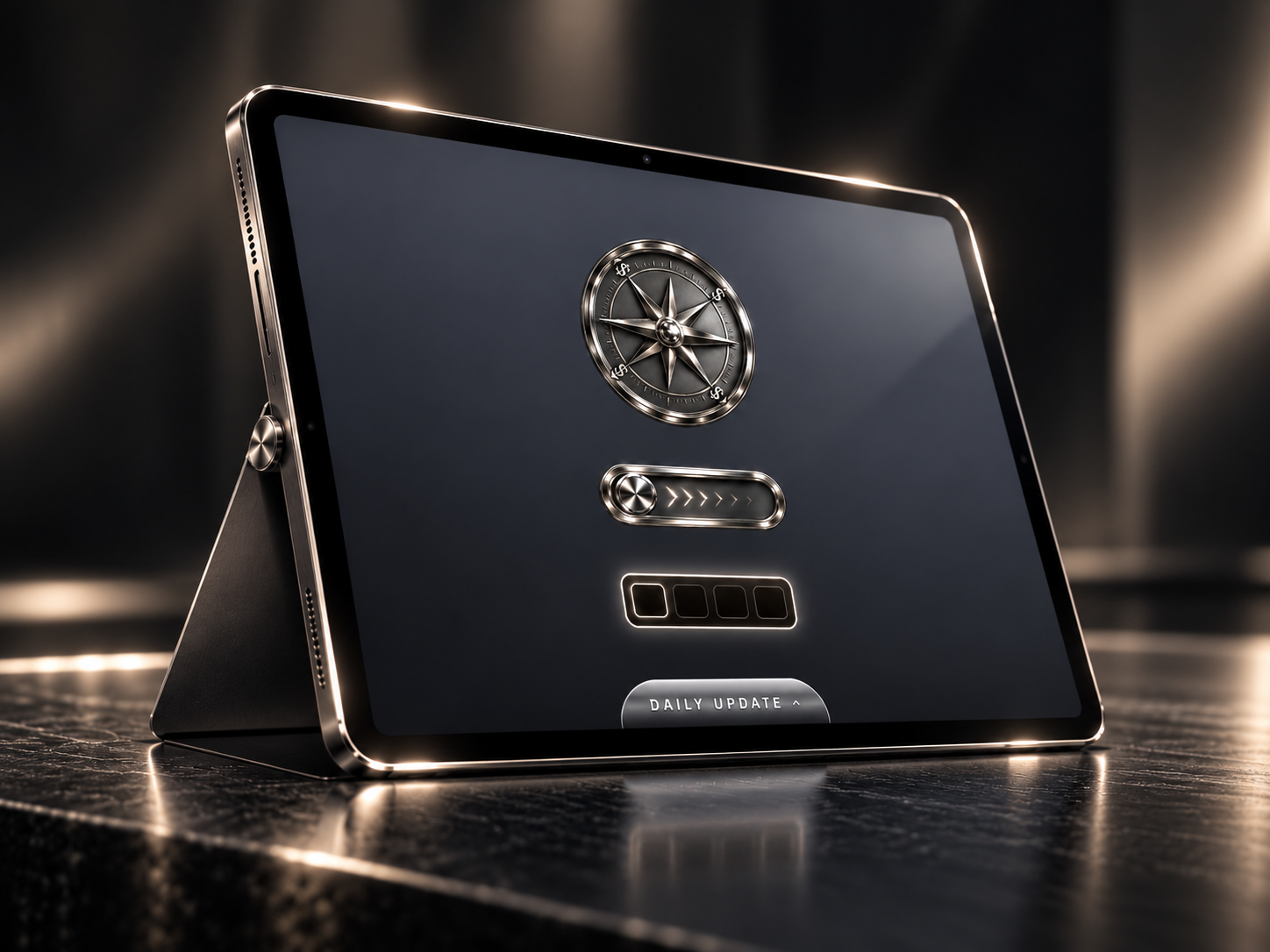 MAXX Pro tablet on its stand